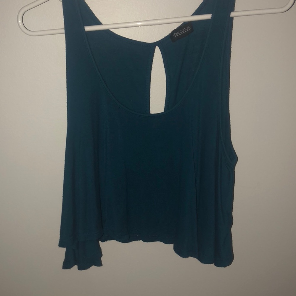 Blue flowy crop top